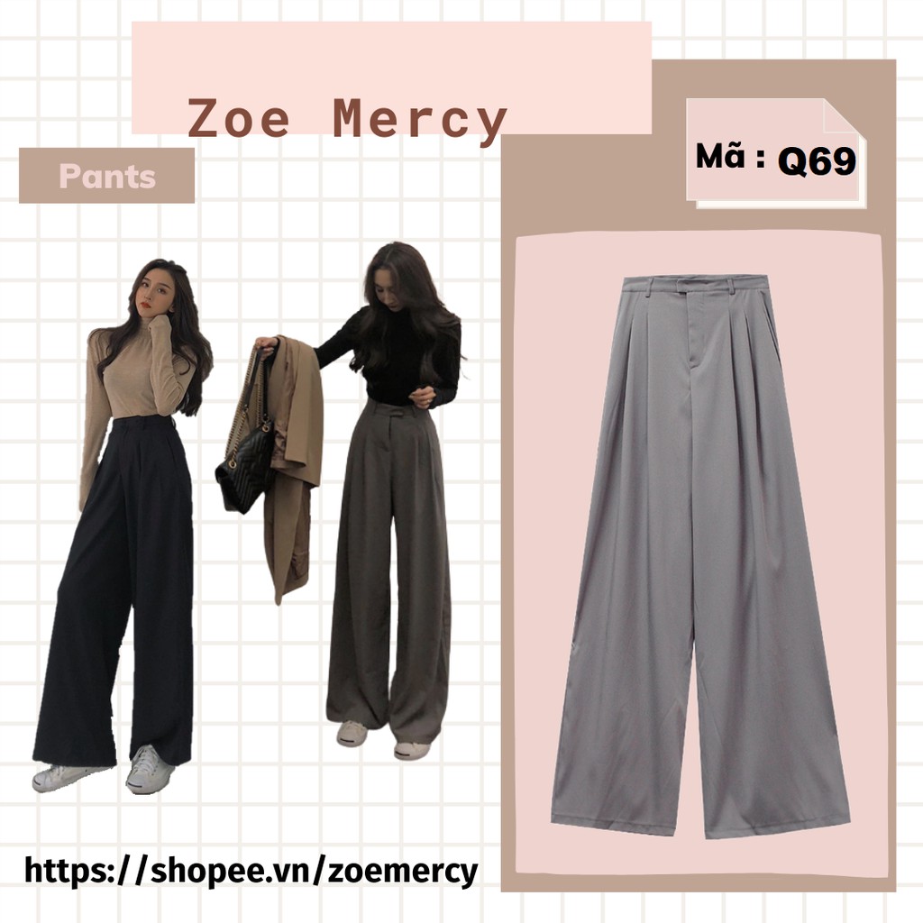 [SẴN]-Quần tây ống rộng eo cao (Q69)