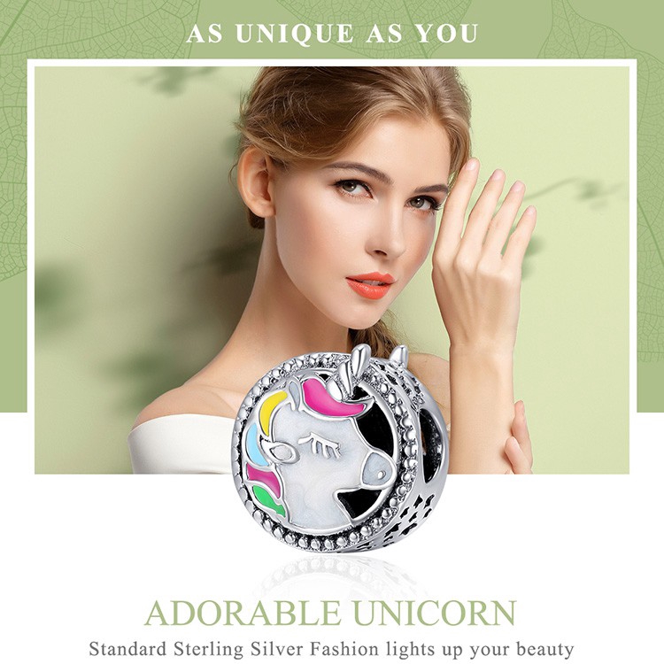 Hạt xỏ vòng tay Bamoer bạc 925 hình kỳ lân dùng làm trang sức thủ công