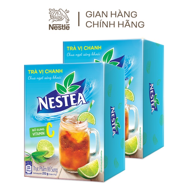 Combo 2 hộp trà chanh Nestea Hộp 252g (18 gói x 14g)
