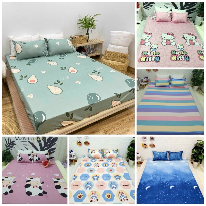 Sét ga gối cotton poly 3 món nhiều mẫu mới nhất 2021 ( Không kèm ruột )