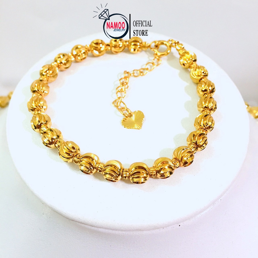 Bộ Dây Chuyền Nữ V248 L248, Set Dây Chuyền Và Lắc Tay Bi Mạ Vàng Nữ Namoo Jewelry Chuyên Sỉ