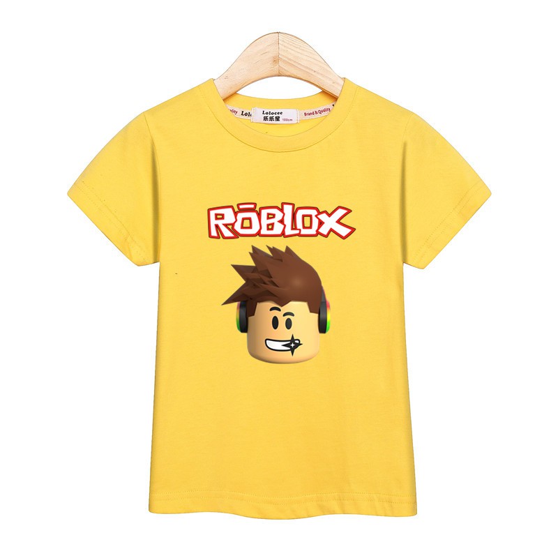 Roblox bé trai áo phông cotton in áo mùa hè Quần áo thời trang trẻ em boys tee tops