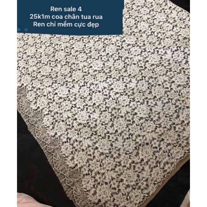 Vải Ren hoa  , ren chun, ren đính hạt siêu đanh đẹp May váy - May áo dài rất hợp