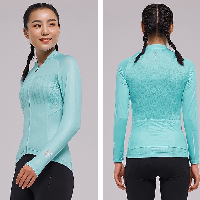 Santic Áo áo đấu xe đạp đường trường vải thoáng khí tay dài che nắng bền mát mẻ mùa hè dành cho nữ WL1C01124