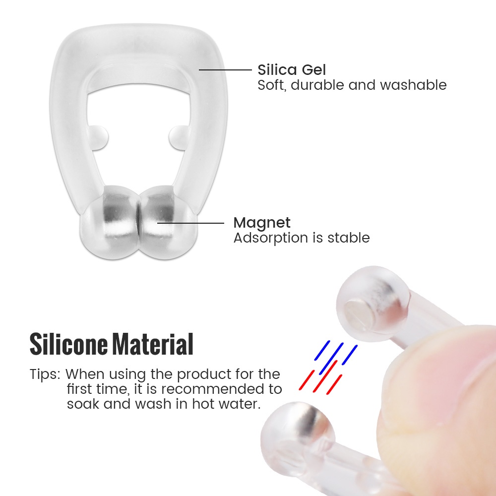 Dụng cụ kẹp mũi chống ngáy SALORIE từ tính bằng silicone tiện dụng