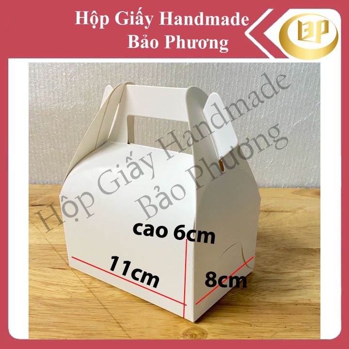 Hộp giấy có quai xách set 10 hộp 11x8x cao 6cm