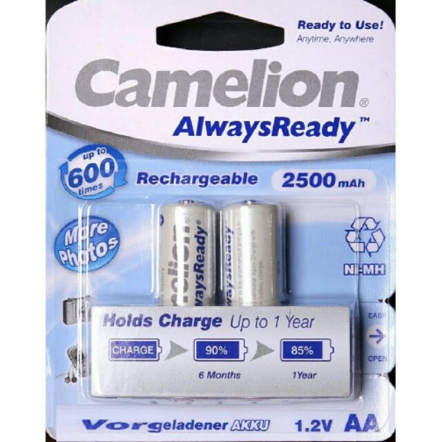 Pin sạc AA Camelion 2500 mAh vỉ 2 viên ( 2500mah )