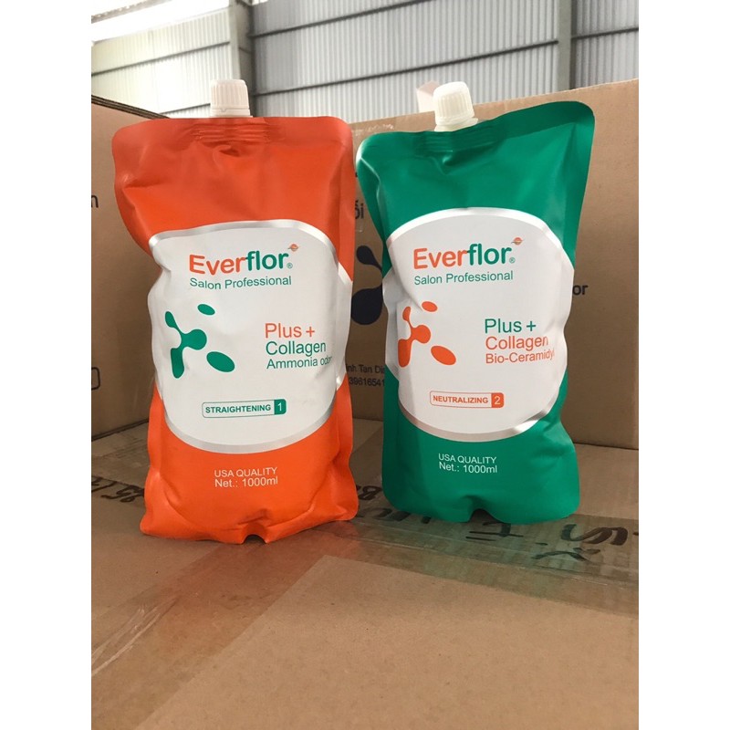 Kem duỗi tóc Everflor 1.000ml (số 1+1)