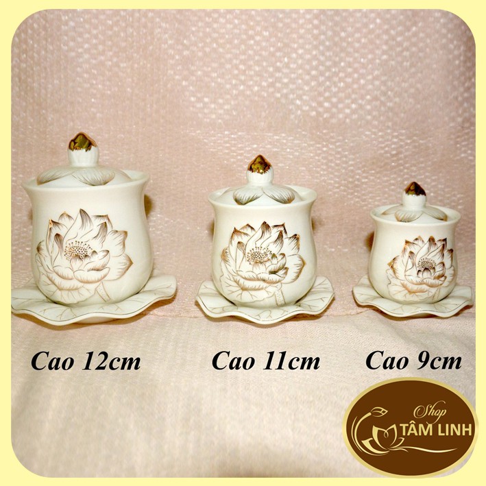 Chung Nước Thờ Cúng Hoa Sen