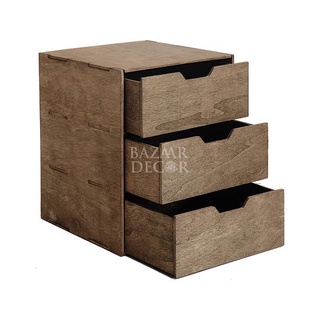 Tủ gỗ ép mini 3 hộc kéo | 20x20x25cm