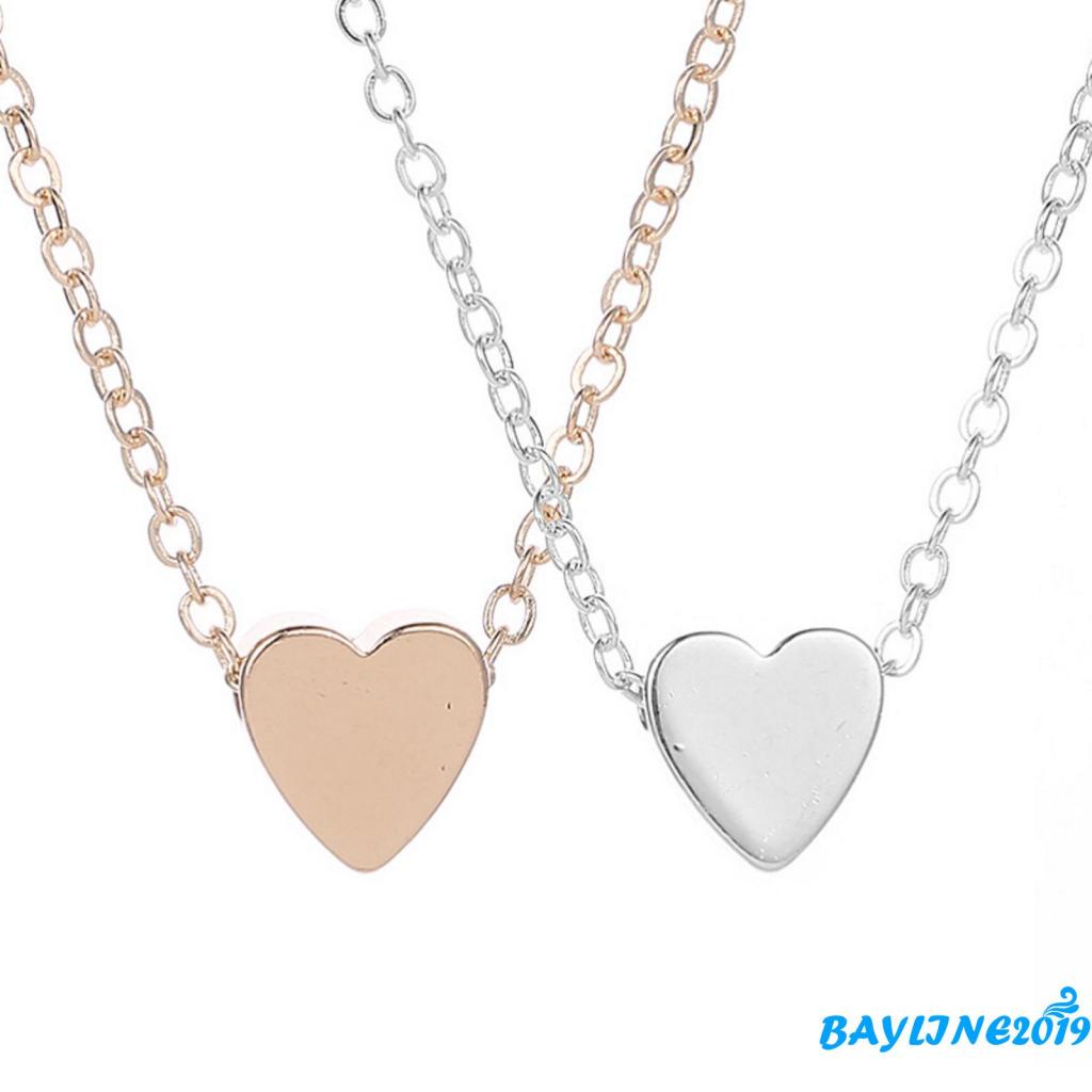 Vòng cổ Sợi Xích Mặt Hình Trái Tim Mini Màu Sắc Đơn Giản Dành Cho Nữ