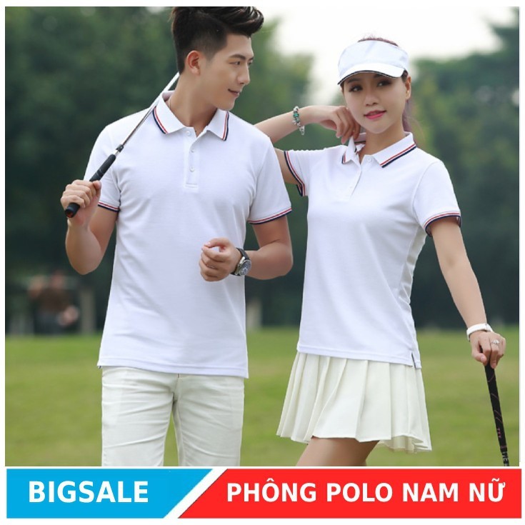 com bo 2 áo phông đôi nam nữ cổ bẻ (tặng kèm 5 chiếc bút bi nước)