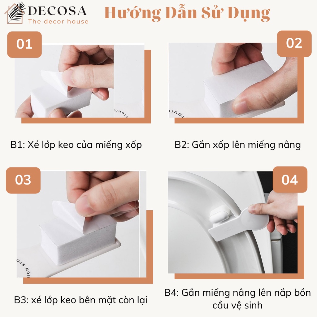 Miếng dán nâng nắp bồn vệ sinh in họa tiết DECOSA