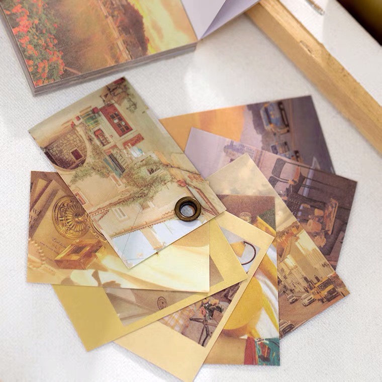 Tập 50 tấm sticker aesthetic khác nhau ảnh phong cảnh theo tone màu