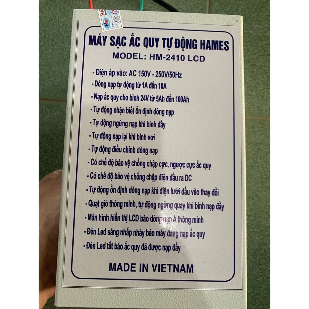 Máy Sạc Ắc Quy Tự Động Hames 24V-100Ah HM-2410 LCD