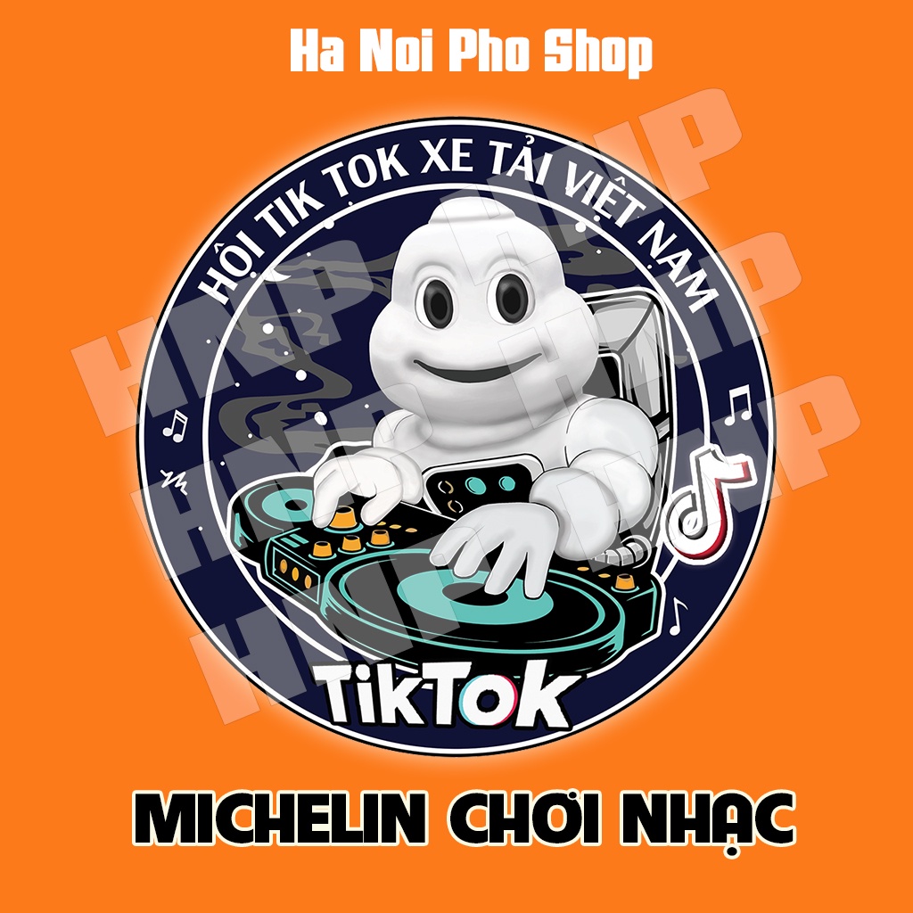 02 Tem Tik Tok Michelin Chơi Nhạc | Logo Dán Xe Michelin phản quang bền màu Hà Nội Phố Xe Tải