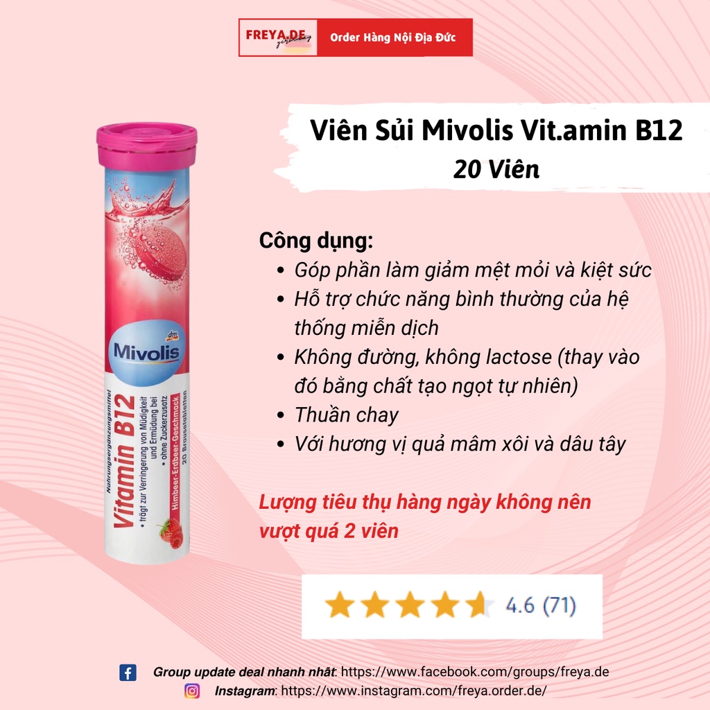VIÊN SỦI MIVOLIS - Ống 20 viên, bổ sung khoáng chất, hỗ trợ cung cấp vitamin
