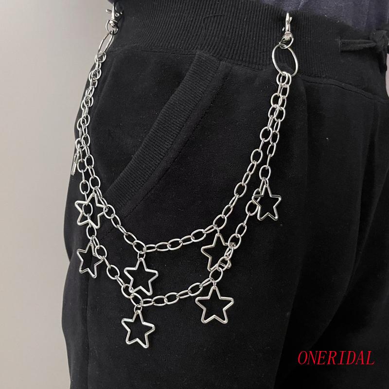 Dây Xích Đeo Thắt Lưng Nhiều Lớp Hình Ngôi Sao Năm Cánh Phong Cách Hip hop Cho Nam