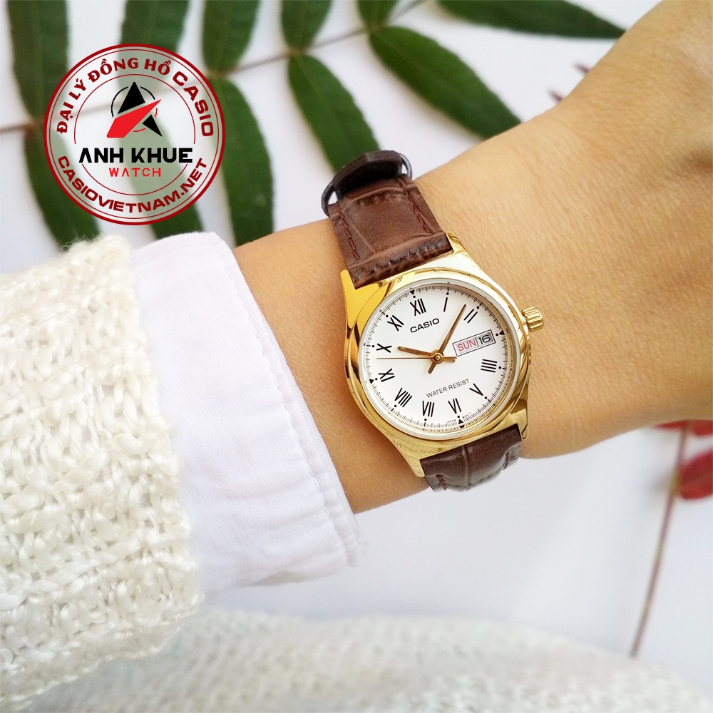 Đồng Hồ Casio Nữ LTP-V006GL-7B Dây Da | Mặt Số La Mã | Chống Nước
