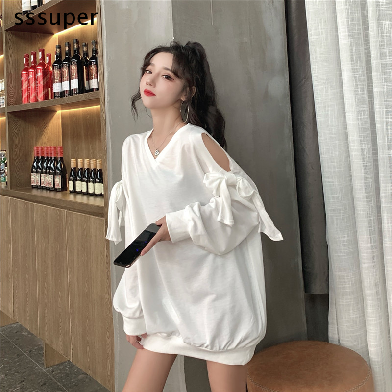Áo Sweater Dáng Rộng Bằng Vải Nỉ Thời Trang Mùa Thu Cho Nữ