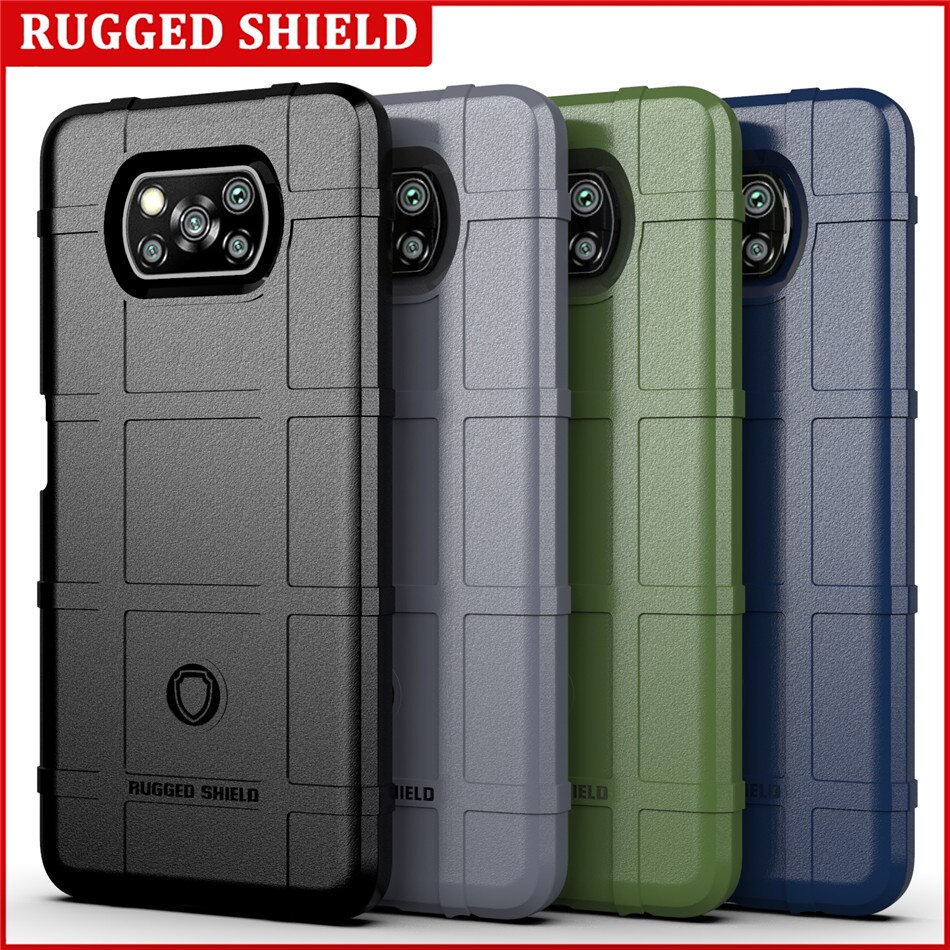 Xiaomi Poco X3 NFC Global Version Rugged Shield Silicon Case Military Heavy Duty Protect Phone Cover