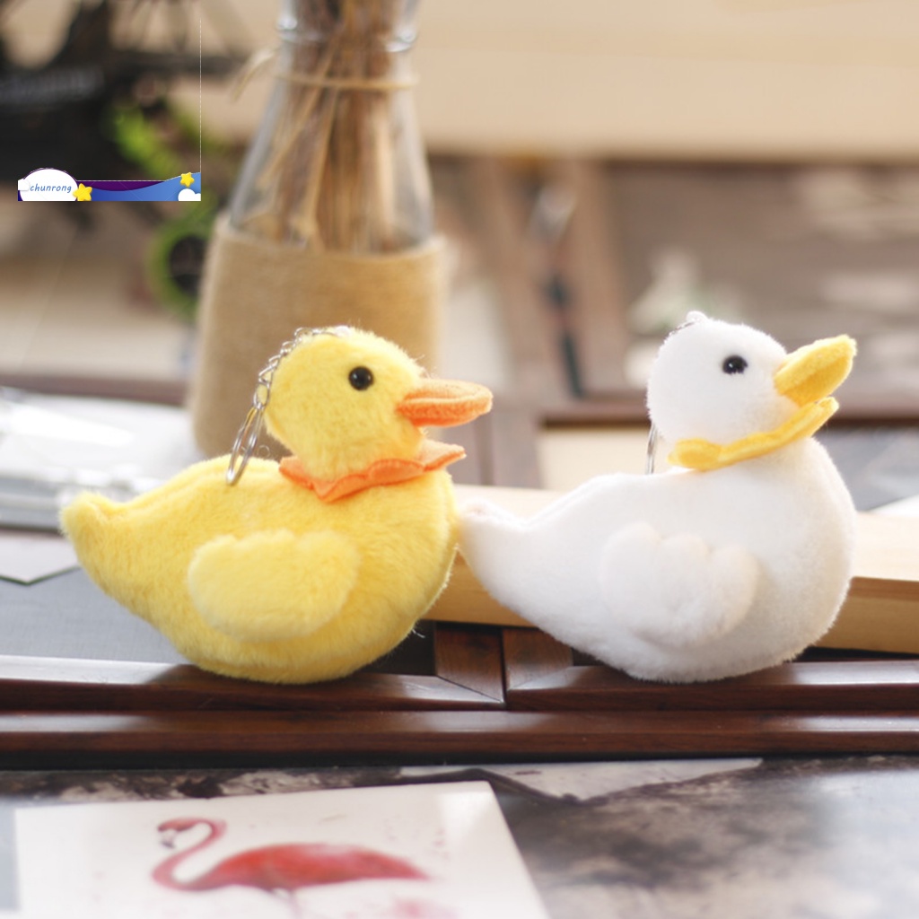 Vịt Nhồi Bông 3D Làm Móc Khóa Xinh Xắn