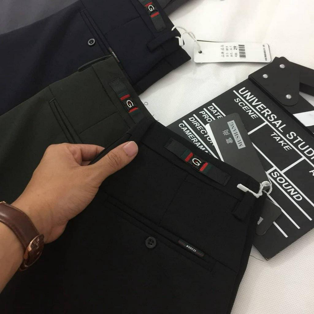 Quần tây âu nam quảng châu cao cấp vải co dãn hàng xịn xuất dư đủ màu