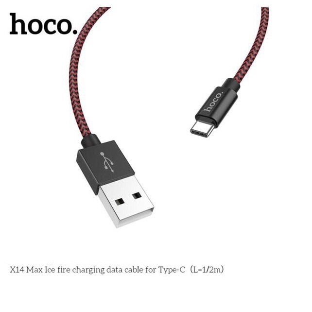 Cáp Sạc Nhanh Hoco X14 MAX TYPEC Cho Android Dây Dù 1M/2M Chống Đứt