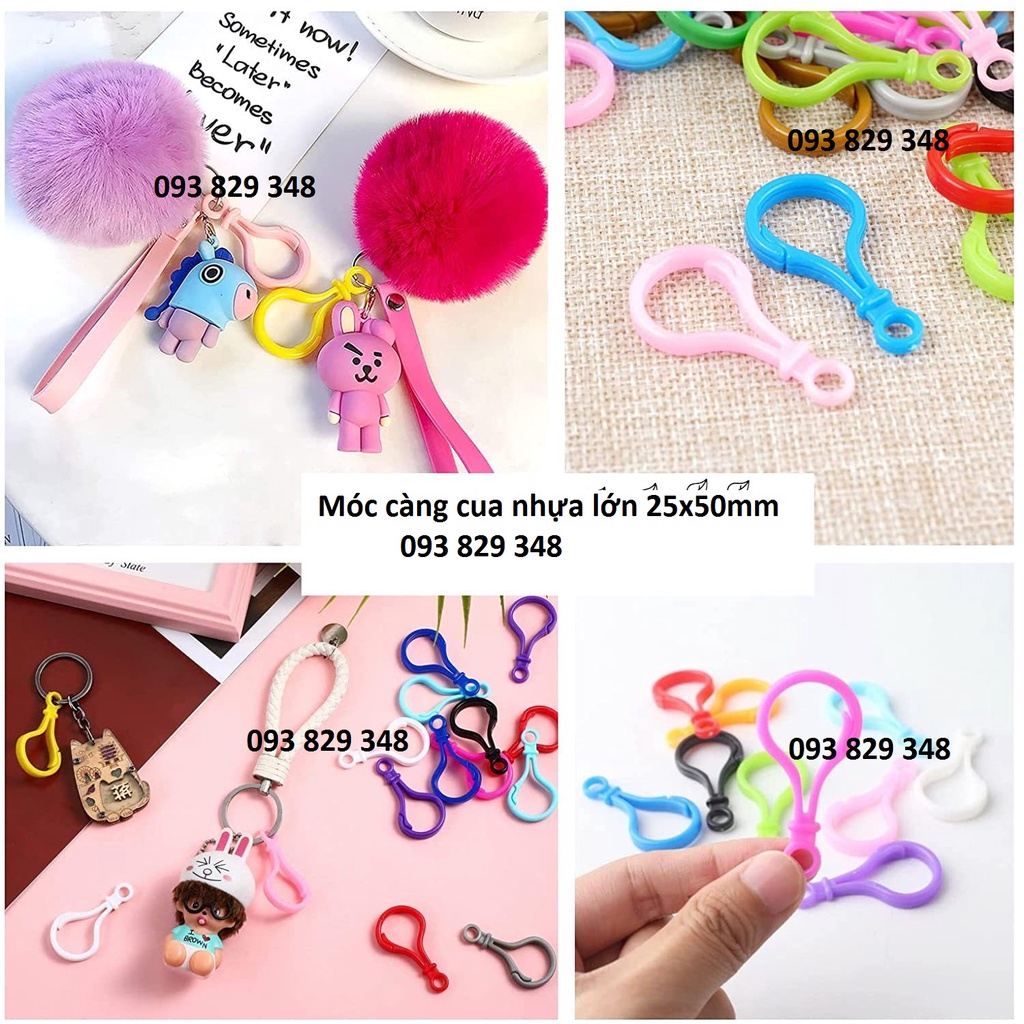 Móc càng cua nhựa loại lớn 25x50mm nhiều màu