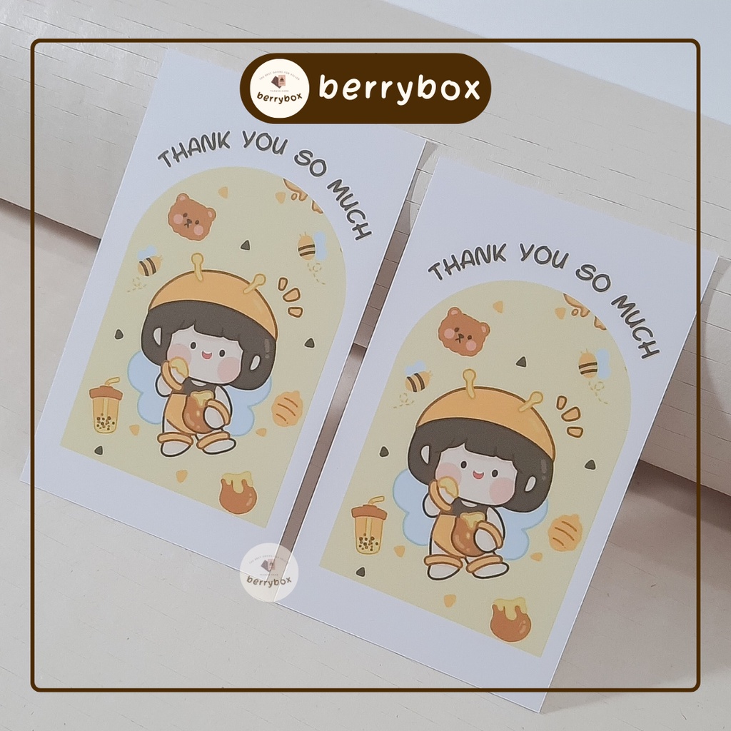 Cá | Set 50 card thank you, thiệp cảm ơn dễ thương size 9x5,5cm - Robee