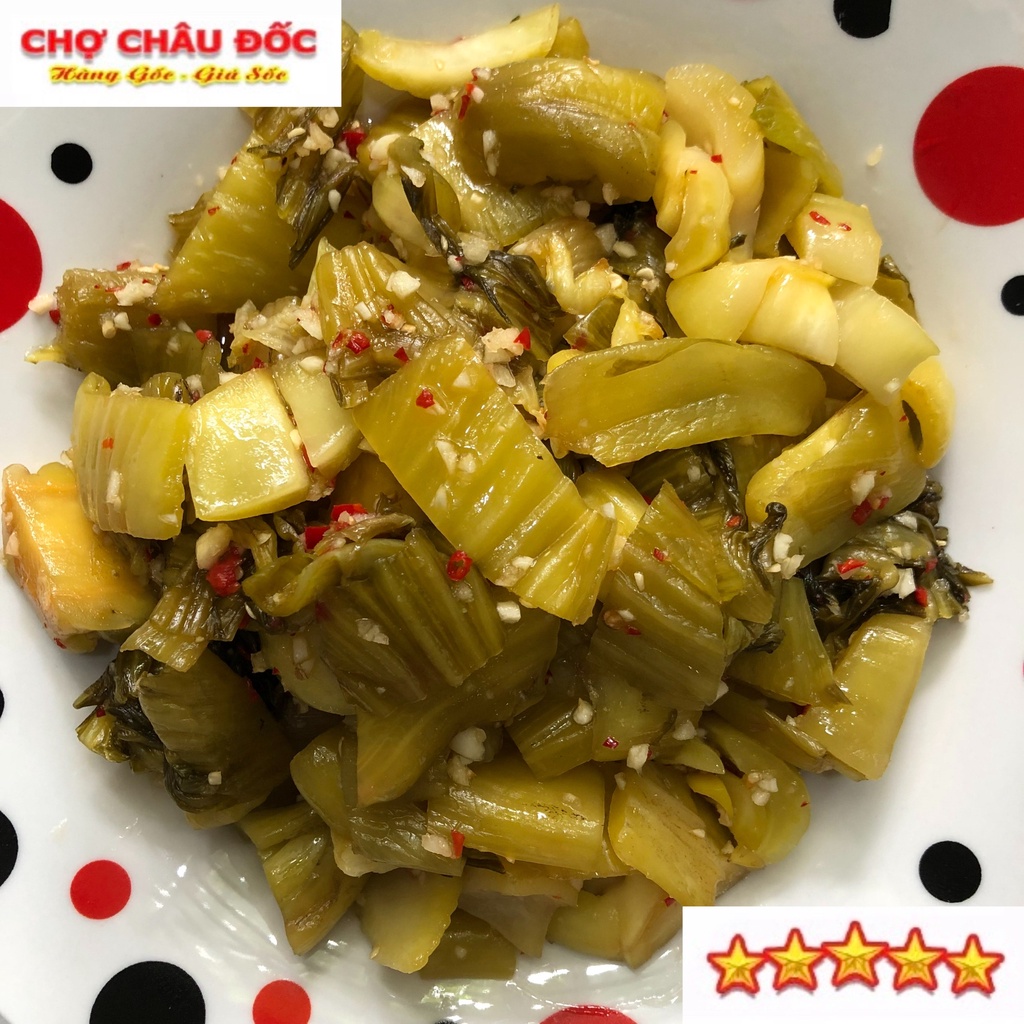Gói 370gr Dưa Cải Muối Chua Châu Đốc Giòn Thơm Hương Vị Miền Tây