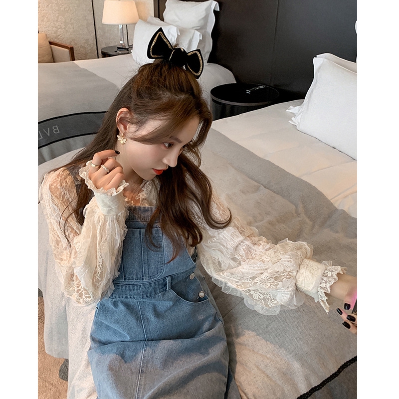 Váy Yếm Denim Dáng Chữ A Lưng Cao Thoáng Khí Thời Trang Mùa Xuân | BigBuy360 - bigbuy360.vn