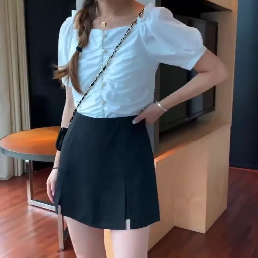 Quần Sooc Nữ Giả Váy Chữ A xẻ tà , Quần Short giả váy chữ a ngắn - mẫu xẻ tà | BigBuy360 - bigbuy360.vn