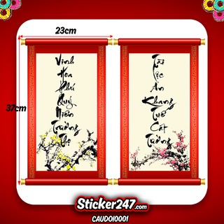 Sticker decal dán Tết câu đối liễn chúc tết, dán cửa kính công ty, nhà ở - hình dán Tết - CAUDOI0001