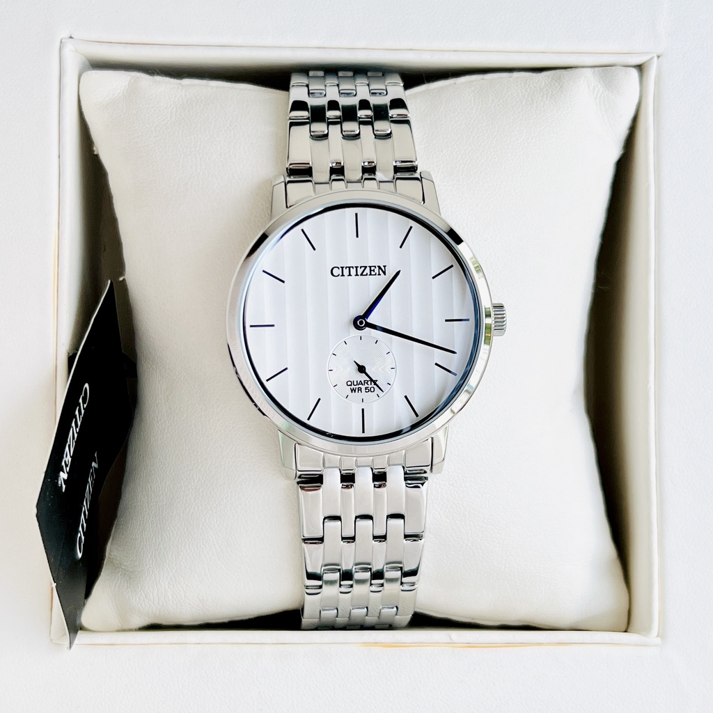 Đồng hồ nam sang trọng Citizen BE9170 Dây thép bạc mặt trắng kim rốn Size 39mm kính Mineral Bảo hành 1 năm Hyma watch