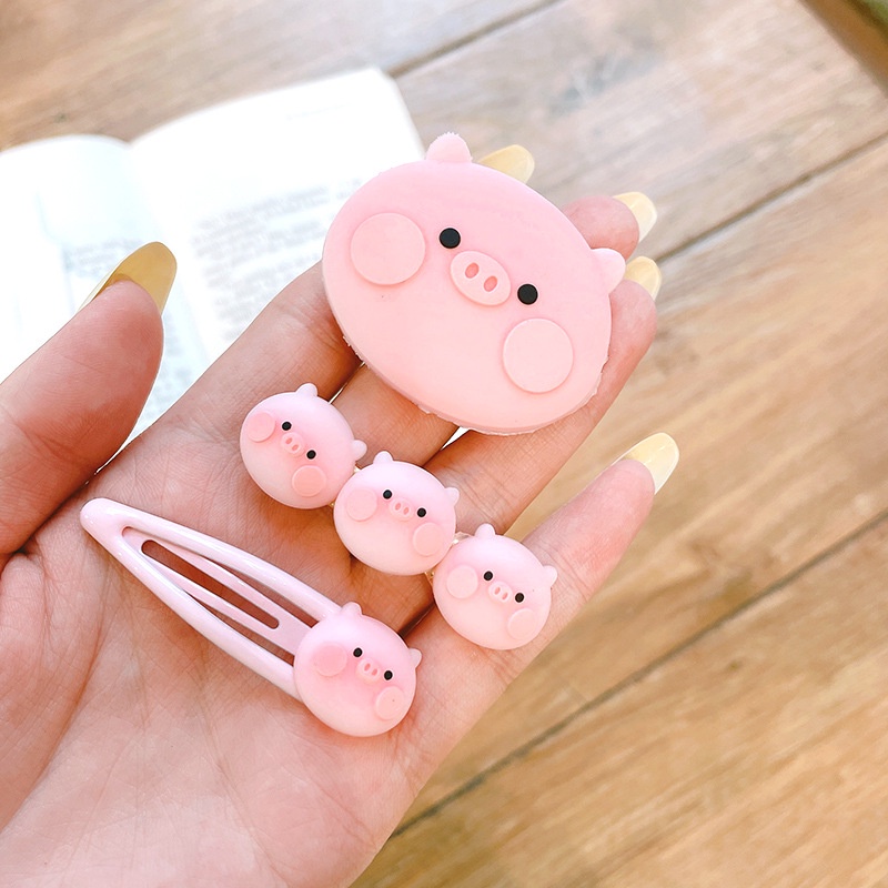 Kẹp tóc hình chú heo hồng dễ thương thời trang cho nữ