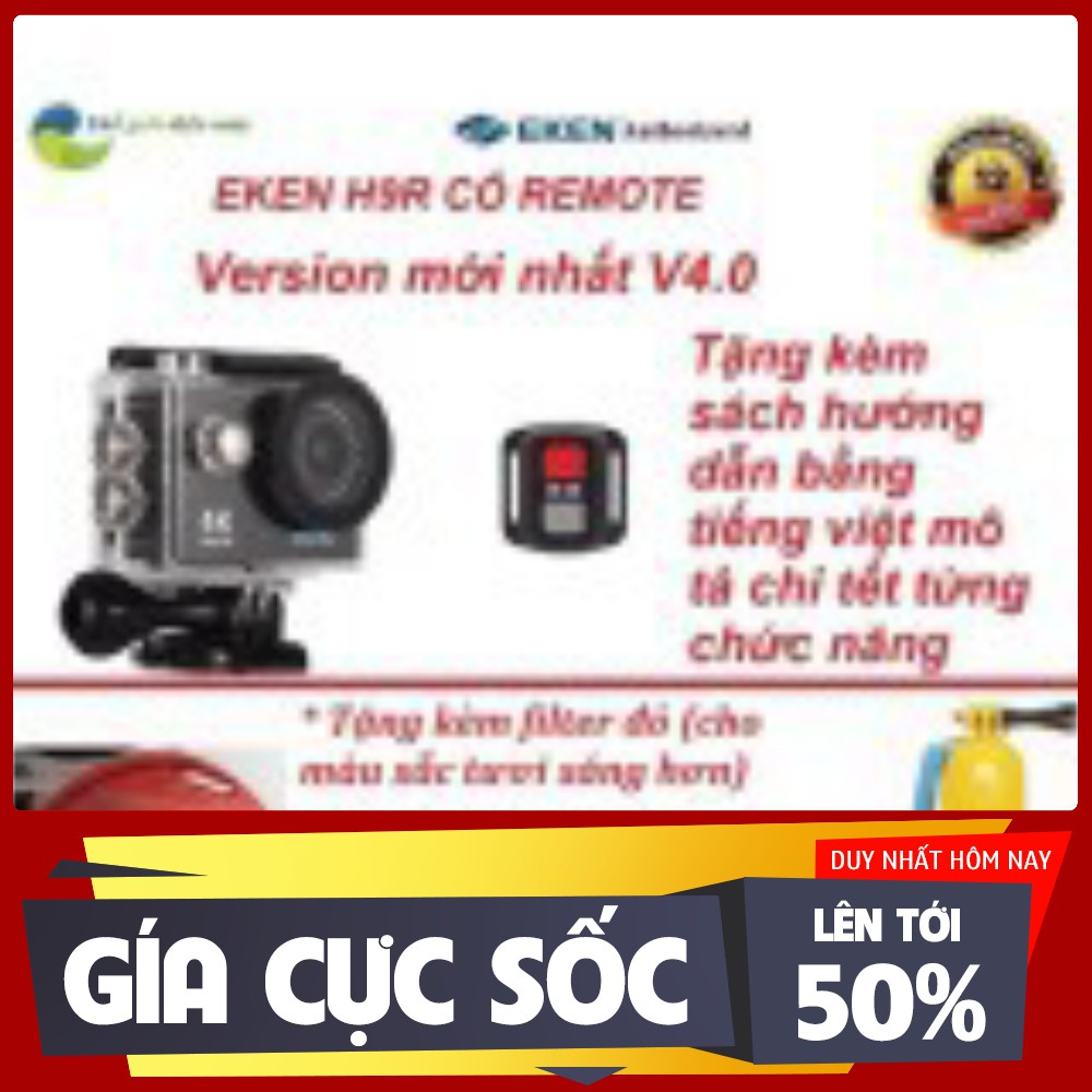 Camera thể thao Eken H9R(có remote) version 8.1 tặng phao nổi .