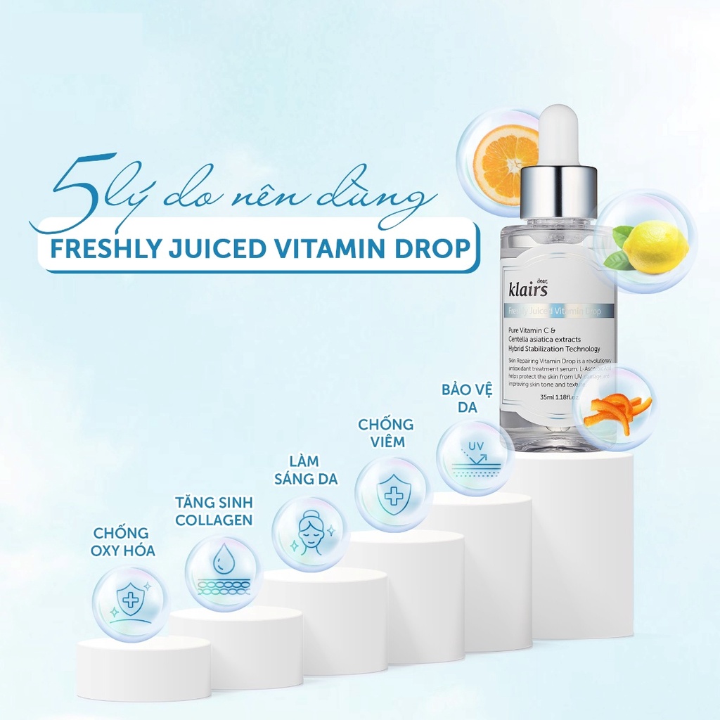 Tinh Chất Klairs Vitamin C Dưỡng Sáng Da, Mờ Thâm 35ml Freshly Juiced Vitamin Drop