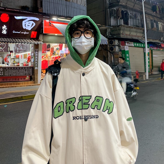 Áo Khoác Hoodie Dáng Rộng In Họa Tiết Thời Trang Hàn Quốc Cho Nam Áo khoác hai lớp Unisex áo hoodie unisex form rộng