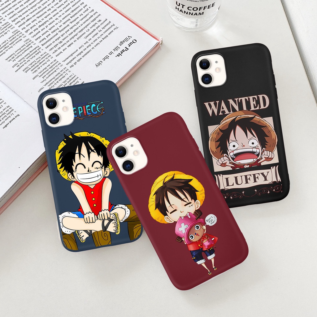 Ốp Điện Thoại Silicone Mềm Dạng Nhám Họa Tiết Khỉ LUFFY Cho iPhone SE 2020 6 6s 7 8 plus X XS XR XSMAX 11 12 13 ProMax