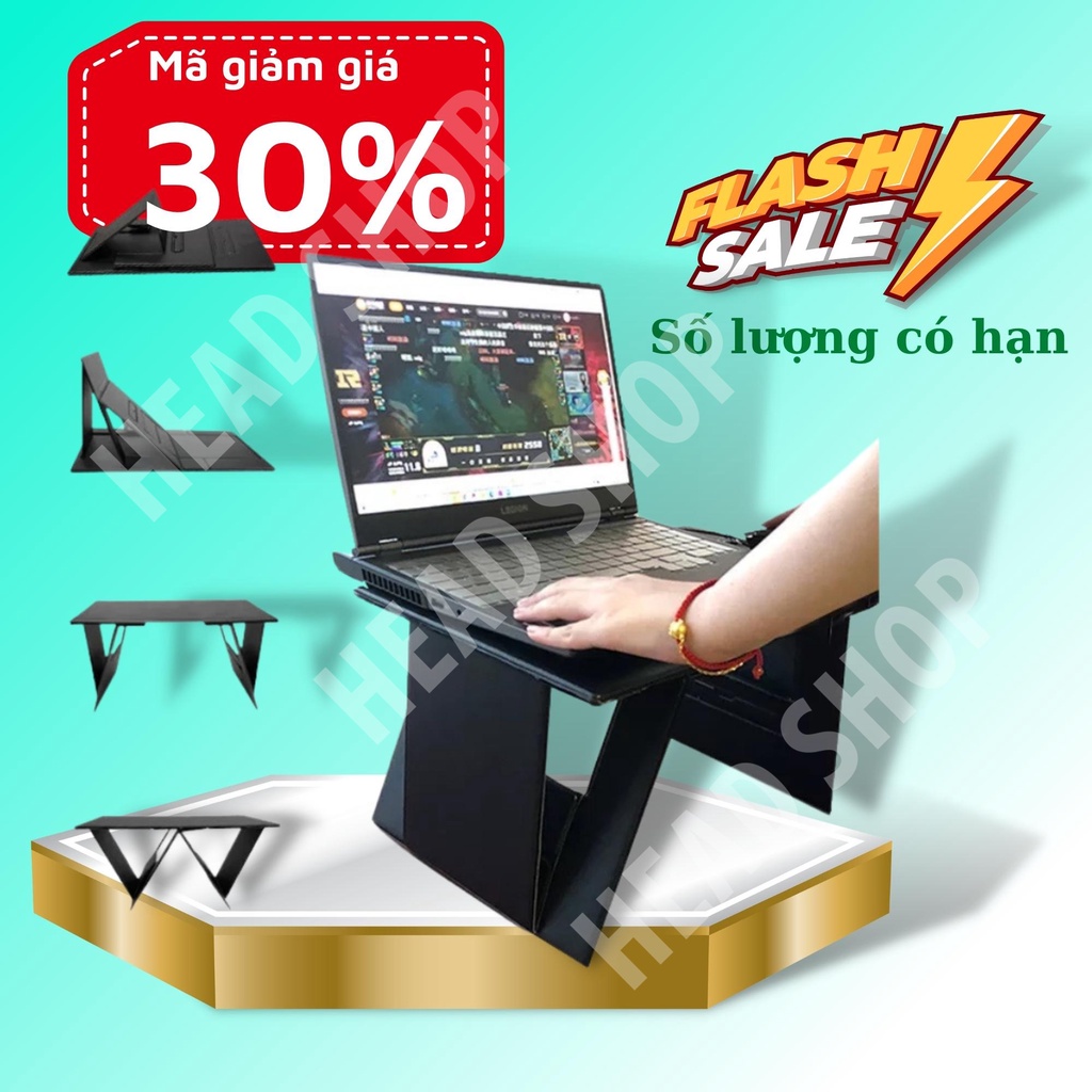 Bàn Xếp đa năng C12 kiêm giá đỡ Laptop iPad máy tính bảng, bàn gấp Đọc sách Gập Gọn Tùy Chỉnh Góc Độ HEADSHOP