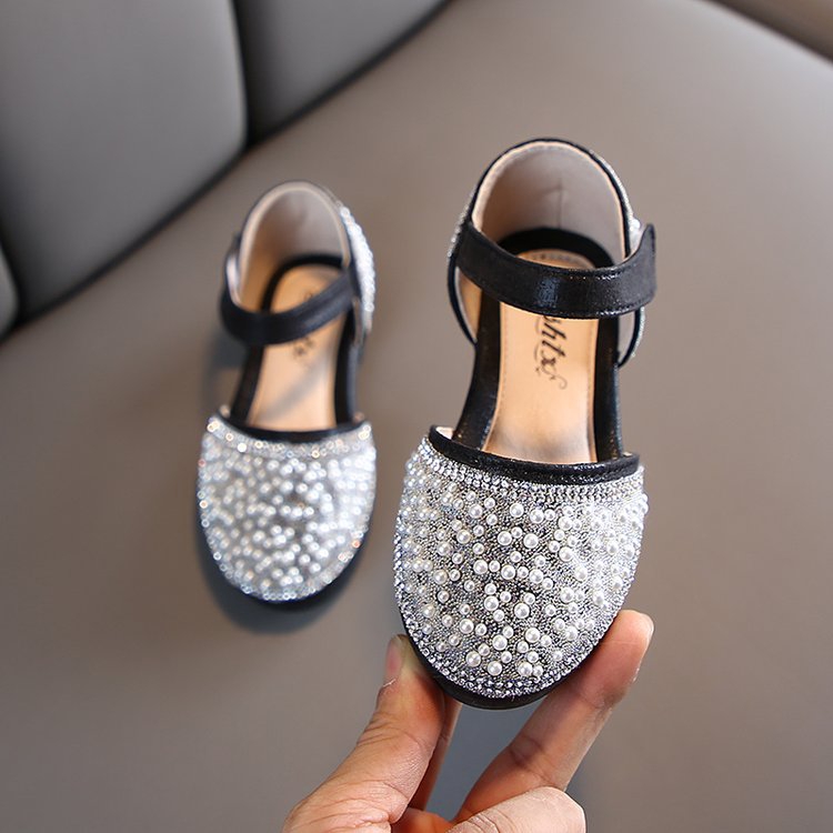 Giày Búp Bê Đế Mềm Đính Ngọc Trai Xinh Xắn Cho Bé Gái