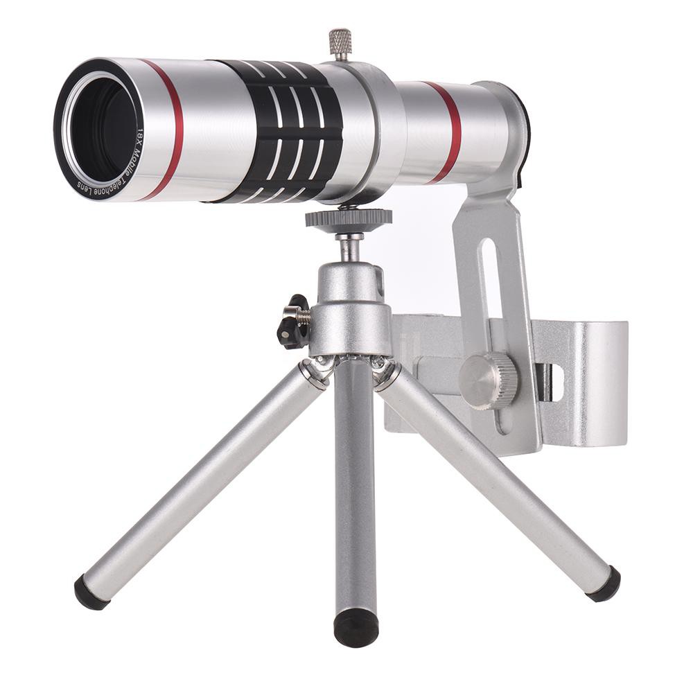 18X Optical Zoom Mobile Phone Telephoto Lens with Tripod for iPhone Samsung HTC Nokia Sony Black