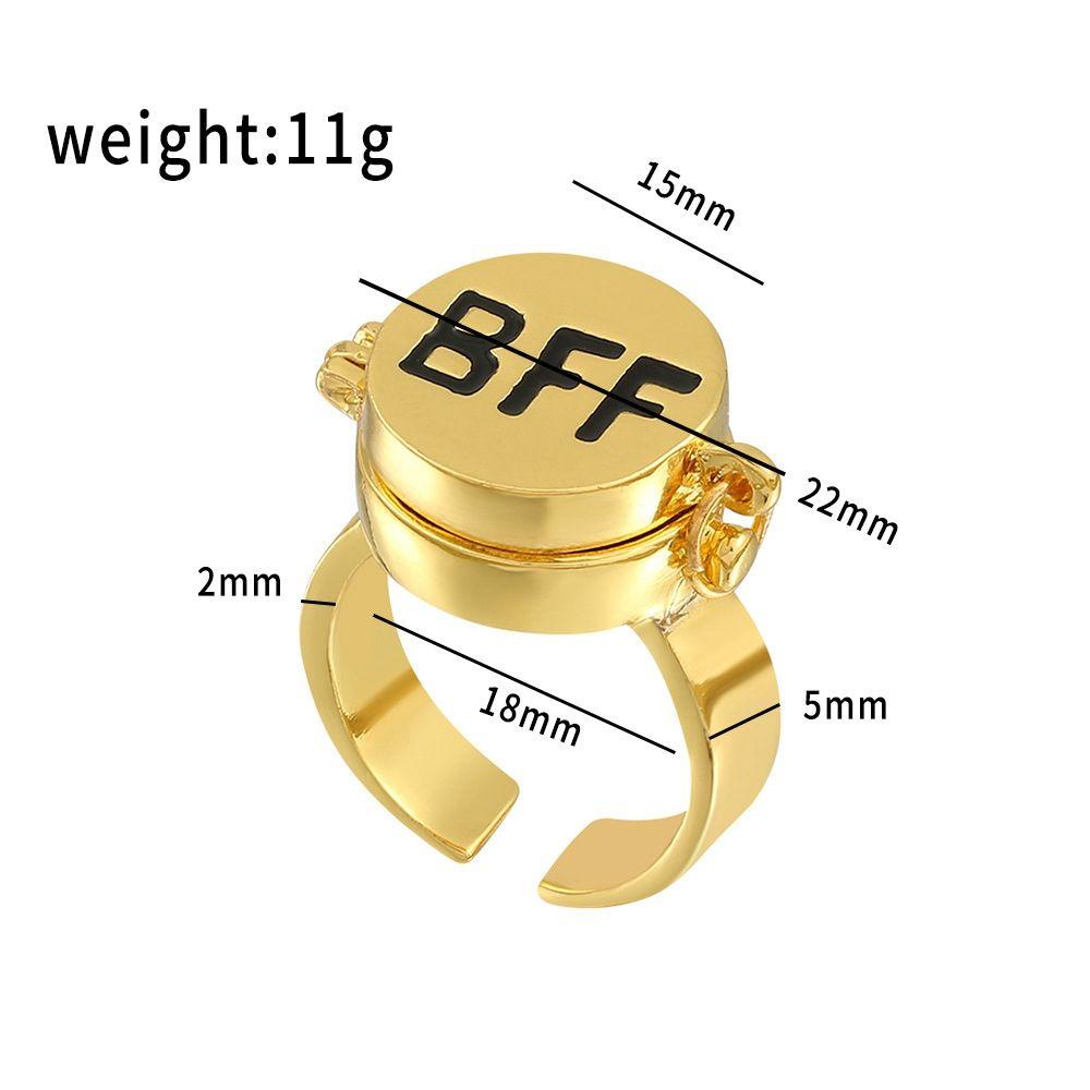 QQMALL Nhẫn Đồng Khắc Chữ Best Friend Forever Dễ Thương