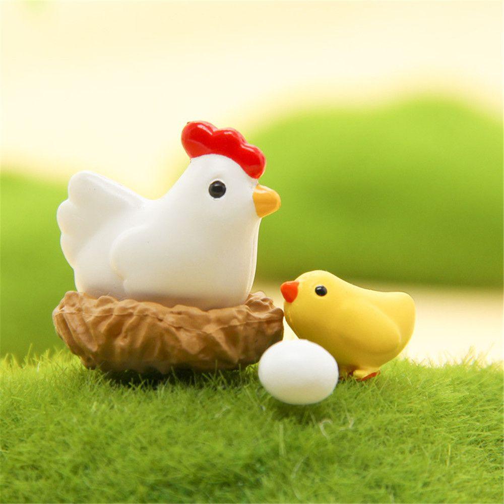 Set 4 Đồ trang trí Gà Con Mini Trang Trí Nhà Búp Bê