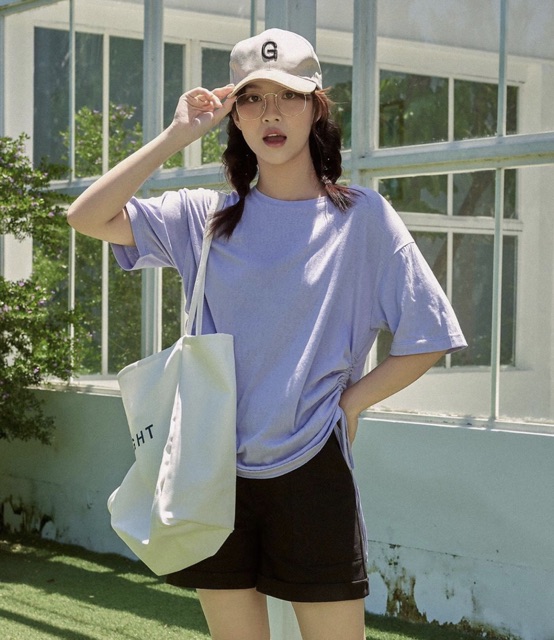 Sibling House - Áo thun tay ngắn rút dây bên hông Plain tee