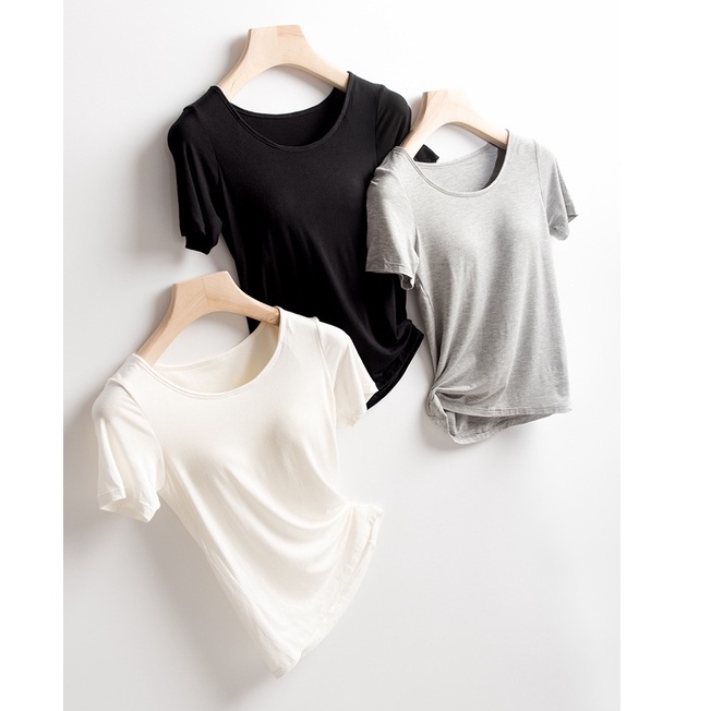 Áo Cộc Tay Có Đệm Ngực * Bộ Mặc Nhà Vải Modal Mềm Mịn Mới * IVY006