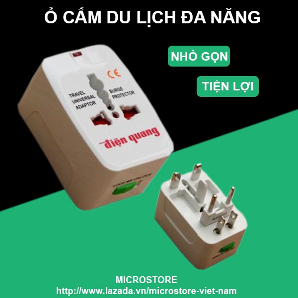 Bộ 2 ổ cắm điện du lịch đa năng Điện quang