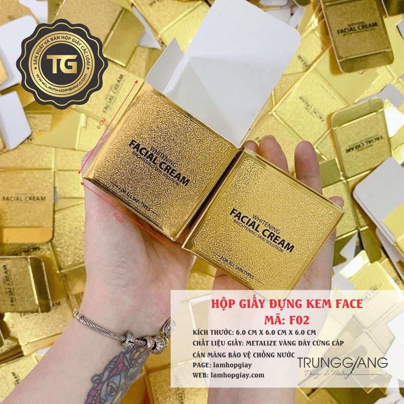 hộp giấy đựng kem face vàng