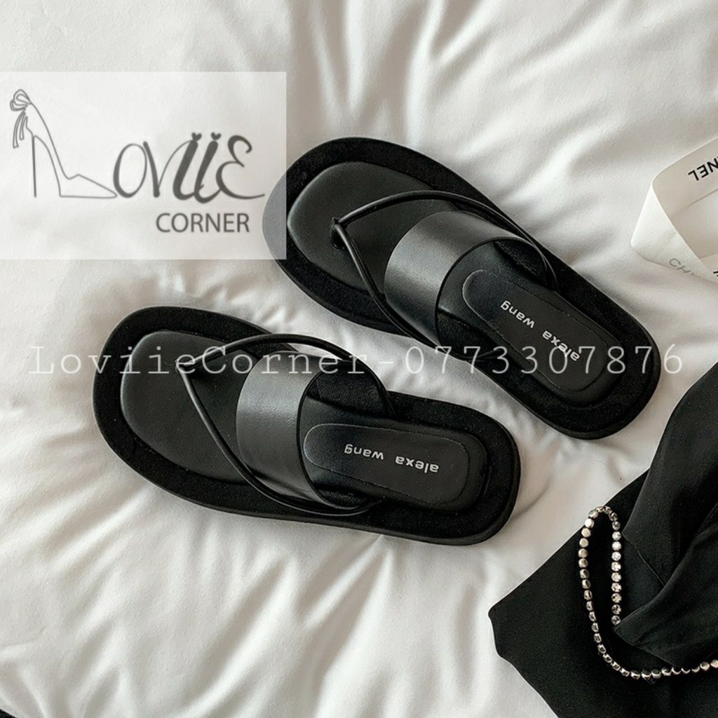 DÉP NỮ THỜI TRANG LOVIIECORNER - DÉP ĐẾ BẰNG CAO CẤP QUAI NGANG BẢN TO HIỆN ĐẠI D220421